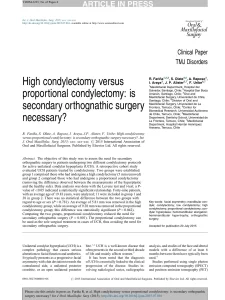 High condylectomy versus proportional condylectomy: is secondary orthognathic surgery necessary?