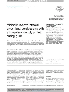 Minimally invasive intraoral proportional condylectomy with a three-dimensionally printed cutting guide