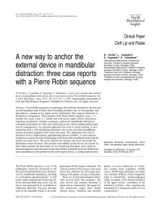 A new way to anchor the external device in mandibular distraction: three case reports with a Pierre Robin sequence