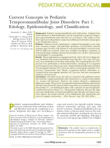 Current Concepts in Pediatric Temporomandibular Joint Disorders: Part 1. Etiology, Epidemiology, and Classification