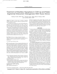 Treatment of Maxillary Hypoplasia in Cleft Lip and Palate: Segmental Distraction Osteogenesis With Hyrax Device