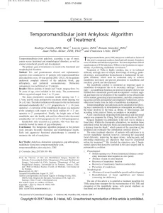 Temporomandibular Joint Ankylosis: Algorithm of Treatment