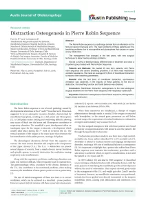 Distraction Osteogenesis in Pierre Robin Sequence