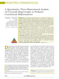 A Quantitative Three-Dimensional Analysis of Coronoid Hypertrophy in Pediatric Craniofacial Malformations