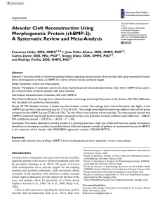 Alveolar Cleft Reconstruction Using Morphogenetic Protein (rhBMP-2): A Systematic Review and Meta-Analysis