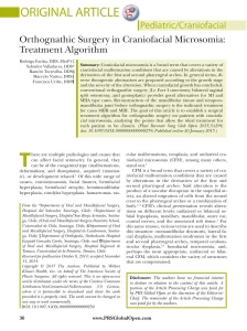 Orthognathic Surgery in Craniofacial Microsomia: Treatment Algorithm