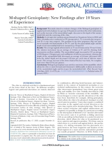 M-shaped Genioplasty: New Findings after 10 Years of Experience