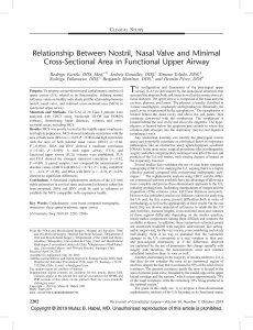 Relationship Between Nostril, Nasal Valve and Minimal Cross-Sectional Area in Functional Upper Airway