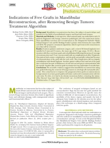 Indications of Free Grafts in Mandibular Reconstruction, after Removing Bening Tumors: Treatment Algorithm