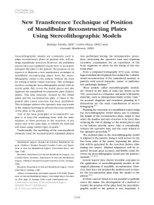 New Transference Technique of Position of Mandibular Reconstructing Plates Using Stereolithographic Models