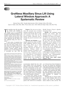 Graftless Maxillary Sinus Lift Using Lateral Window Approach: A Systematic Review